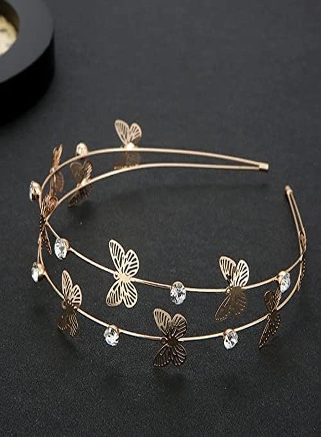 xinxingin 3 PCS Butterfly Hairbands for Women and Girls, Elegant Hair Tiara Set for Weddings, Parties, Birthdays, Adjustable Crown for Girls and Women - Image 5
