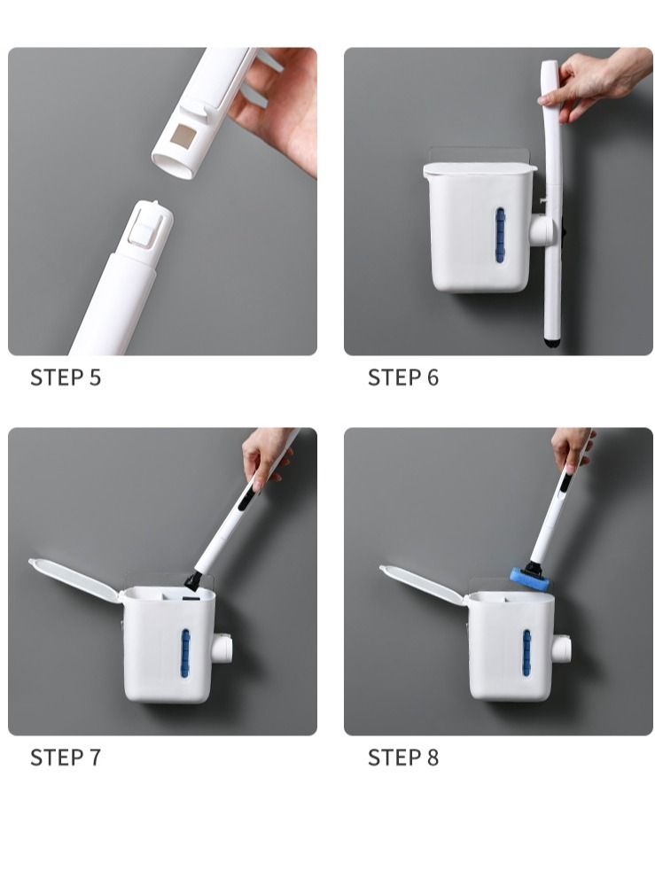 اي ام زد جي منظف وعاء المرحاض ، فرشاة للاستعمال مرة واحدة مع 10 مناديل مبللة لعصا المرحاض للتنظيف - Image 5