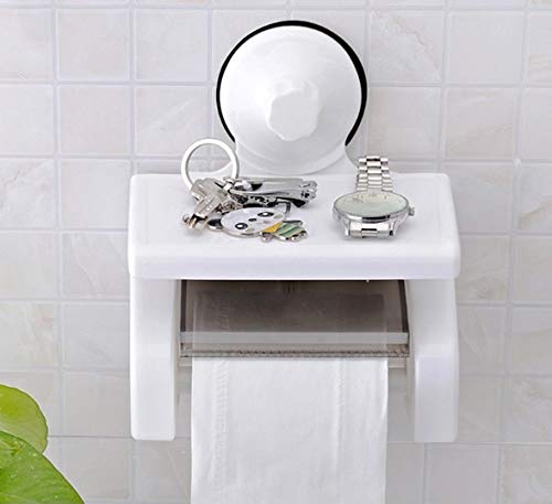 WENGTY Wall Mounted TissueToilet Paper Holder kitchen bathroom self adhesive dining table napkins hand towels towel hanger for wash basin ring cabinet wash wall mounter suction cup rack stand toilet paper roll double suction cup without no drill20 x 15 x 8 cm - Image 2
