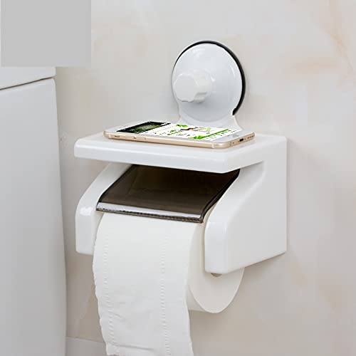WENGTY Wall Mounted TissueToilet Paper Holder kitchen bathroom self adhesive dining table napkins hand towels towel hanger for wash basin ring cabinet wash wall mounter suction cup rack stand toilet paper roll double suction cup without no drill20 x 15 x 8 cm - Image 1