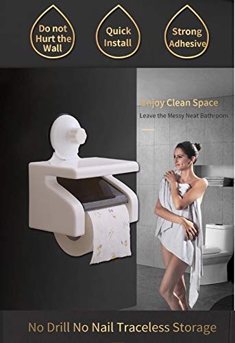 WENGTY Wall Mounted TissueToilet Paper Holder kitchen bathroom self adhesive dining table napkins hand towels towel hanger for wash basin ring cabinet wash wall mounter suction cup rack stand toilet paper roll double suction cup without no drill20 x 15 x 8 cm - Image 4