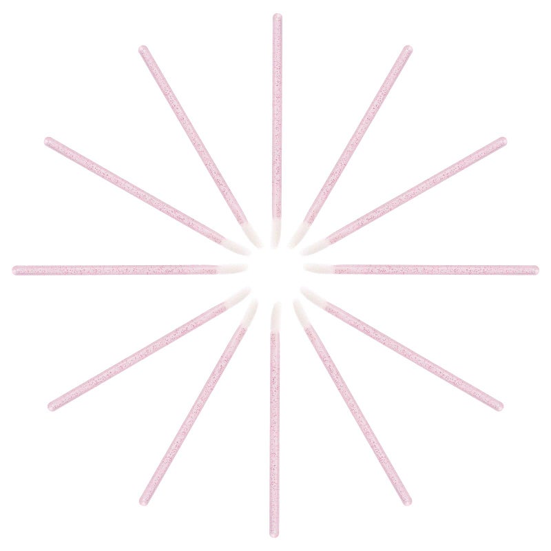 BTYMS 200 Pieces Lip Brush Lint Free Applicators Crystal Lipstick Disposable Applicators Lip Wands Lip Gloss Brushes - Pink - Image 3
