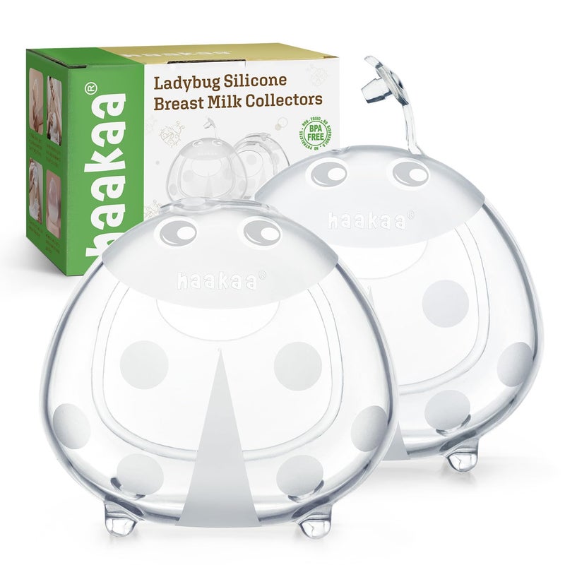 haakaa Ladybug Silicone Breast Milk Collector - Wearable Breast Shells Nursing Cups for Large Milk Supply, Reusable, Extra-Soft  Skin-Friendly (150ml, 2PCS) - Image 1