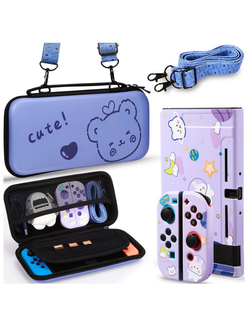 Y&D Rabbit Protective Case and Carrying Case, Soft Slim Cover for Console Controllers, Hard Shell Travel Bag with 12 Game Card Slots (Compatible Switch) - Image 1
