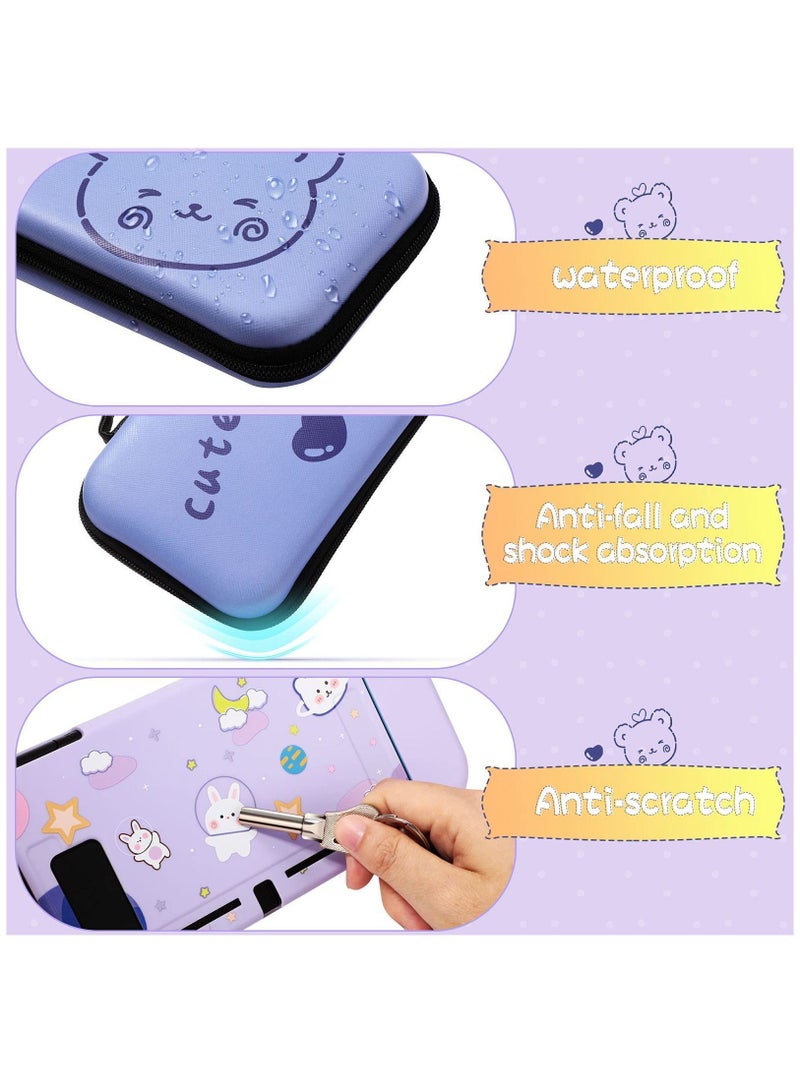 Y&D Rabbit Protective Case and Carrying Case, Soft Slim Cover for Console Controllers, Hard Shell Travel Bag with 12 Game Card Slots (Compatible Switch) - Image 4