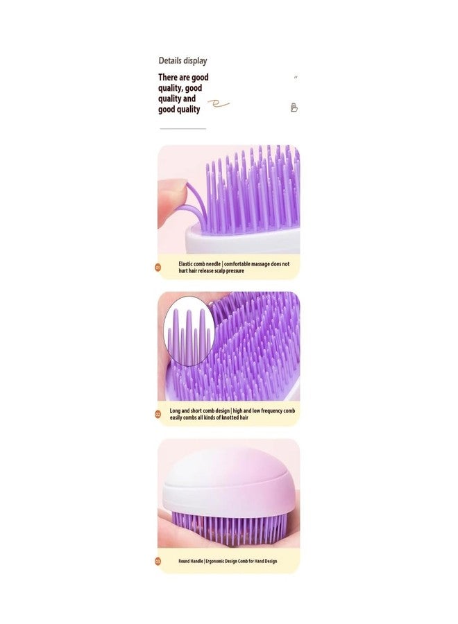 Digital Shoppy Small Solid Color Cute Hairdressing Comb (Grape Purple) - Image 3