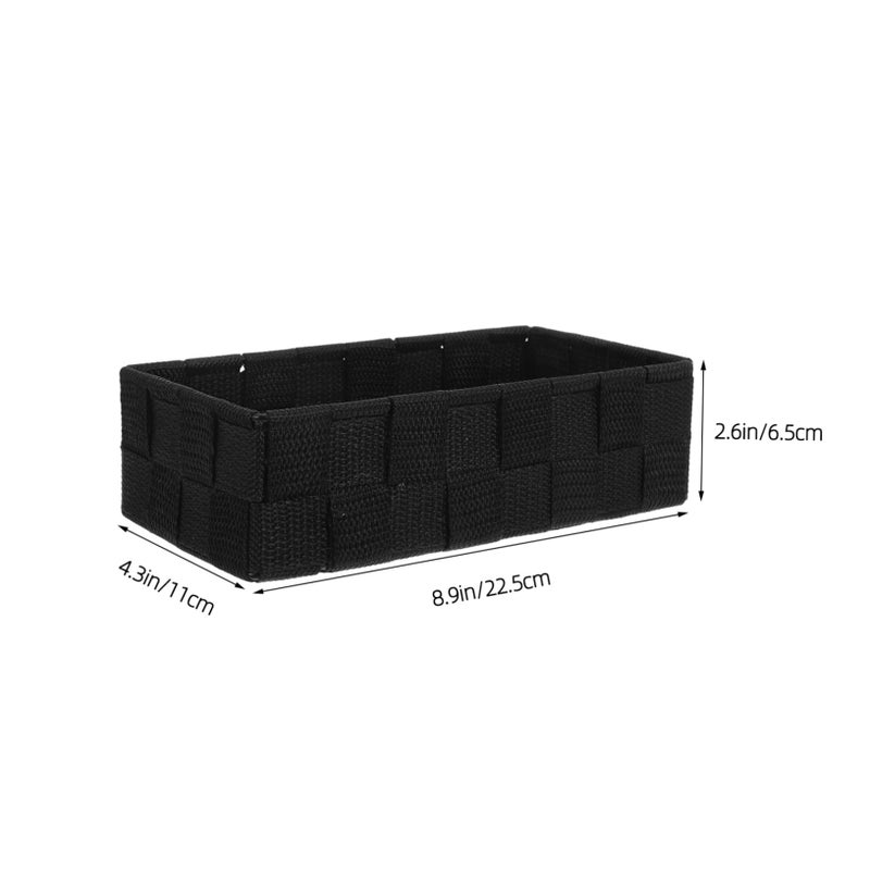 Coffee Woven Nylon Storage Basket Organizer For Bathroom And Makeup - Image 3