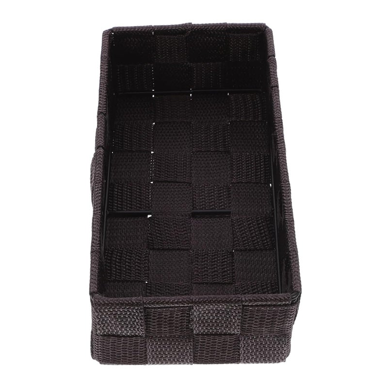 Coffee Woven Nylon Storage Basket Organizer For Bathroom And Makeup - Image 1