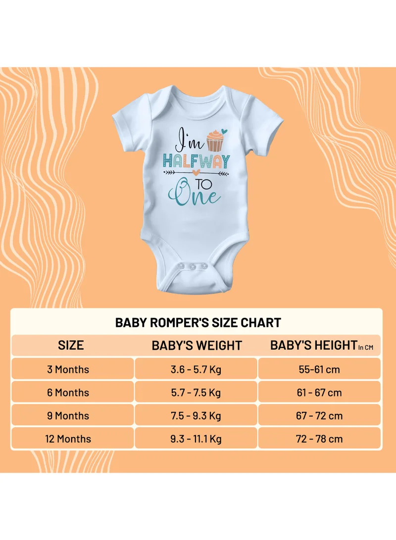 Matching Family Outfits Half Birthday Baby Bodysuit – Newborn Romper with Envelope Neck – Cute Halfway to One Outfit – Soft Cotton Short Sleeve Jumpsuit for 6-Month Baby Girls and Boys – Comfortable & Adorable Gift