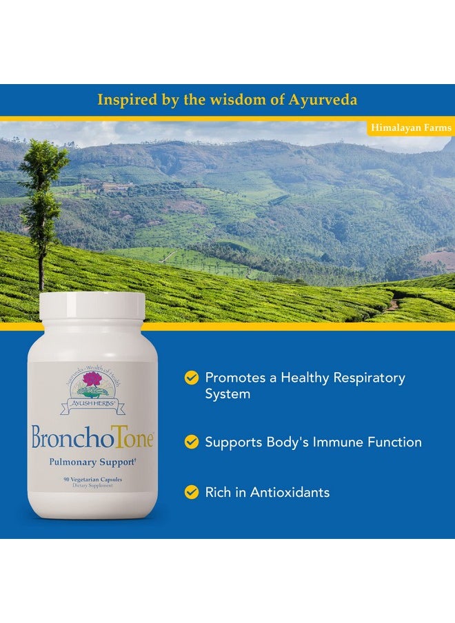 Ayush Herbs - Bronchotone Powerful Respiratory & Immunesystem Support Allnatural Ayurvedic Herbal Supplement Doctorformulated 90 Capsules - Image 1