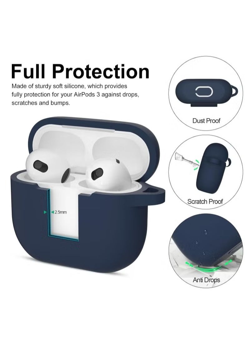 Protective Shockproof Silicone Case Cover for Apple AirPods 3 3rd Generation Dark Blue - Image 3