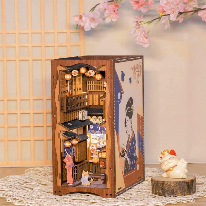 CUTEBEE Book Nook Kit - DIY Miniature House Dollhouse Kit for Adult and Teens, Booknook Bookshelf Decor Alley Model Build with LED Light, Gifts for Family and Friends - Image 1