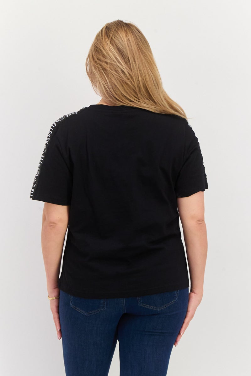 Ellesse تي شيرت رياضي نسائي بأكمام قصيرة، أسود - Image 3