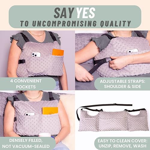 MOYOAMA Post Mastectomy Pillow –4 Pcs Protective Kit incl 1 Gel Pack, Seatbelt Cushion, Shower Lan- Breast Surgery Must Haves,Breast Reduction Recovery Supplies, Breast Augmentation,Post Op Essentials - Image 3