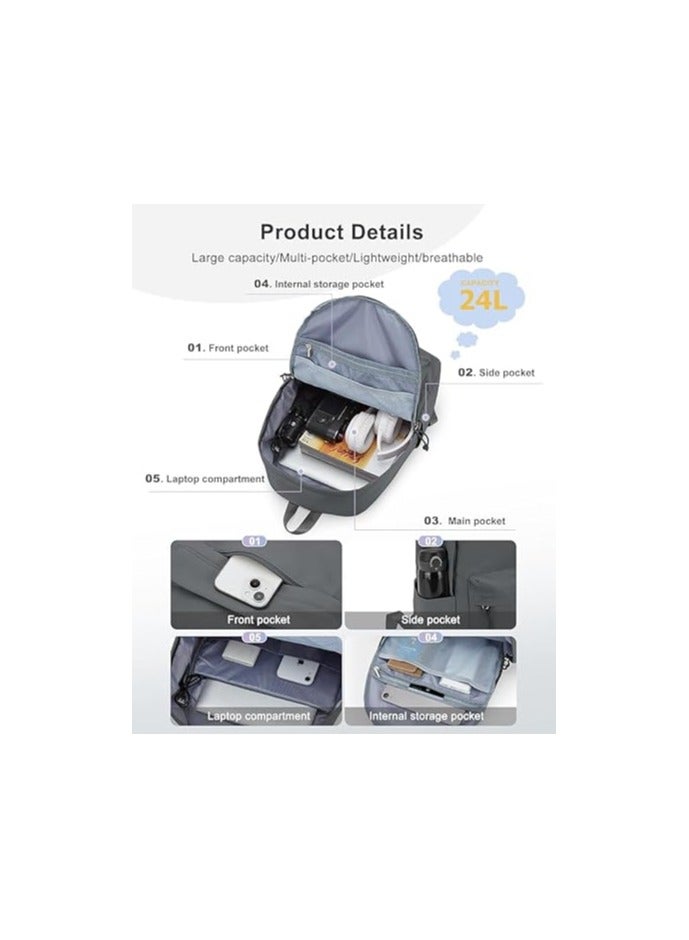 Raxoom School Backpack Black Waterproof Bookbag Casual Lightweight Travel Rucksack Daypack Backpacks for Men Women College High School Bags backpack for Boys Girls Teens - Image 4