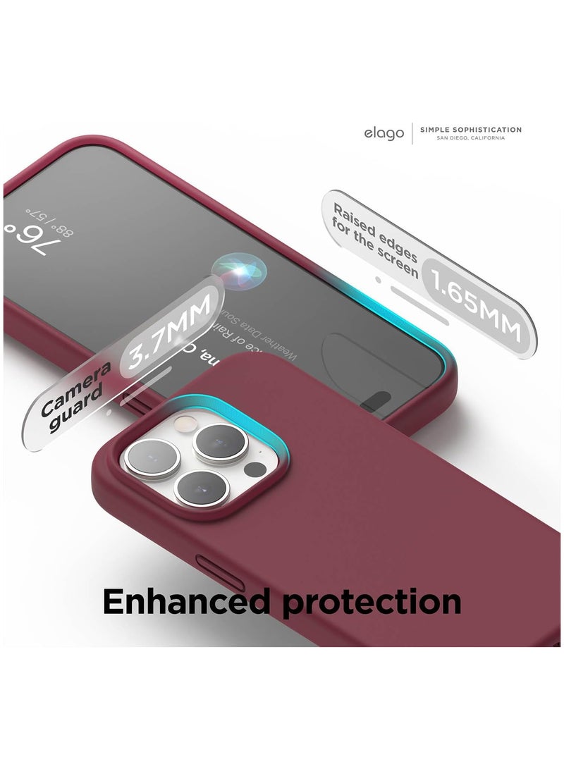 Silicone Case Compatible with iPhone 15 Pro Max, Slim Liquid Silicone Phone Case with Soft Rubber Overlays, Shockproof Bumper with TPU Lining (Burgundy) - Image 4