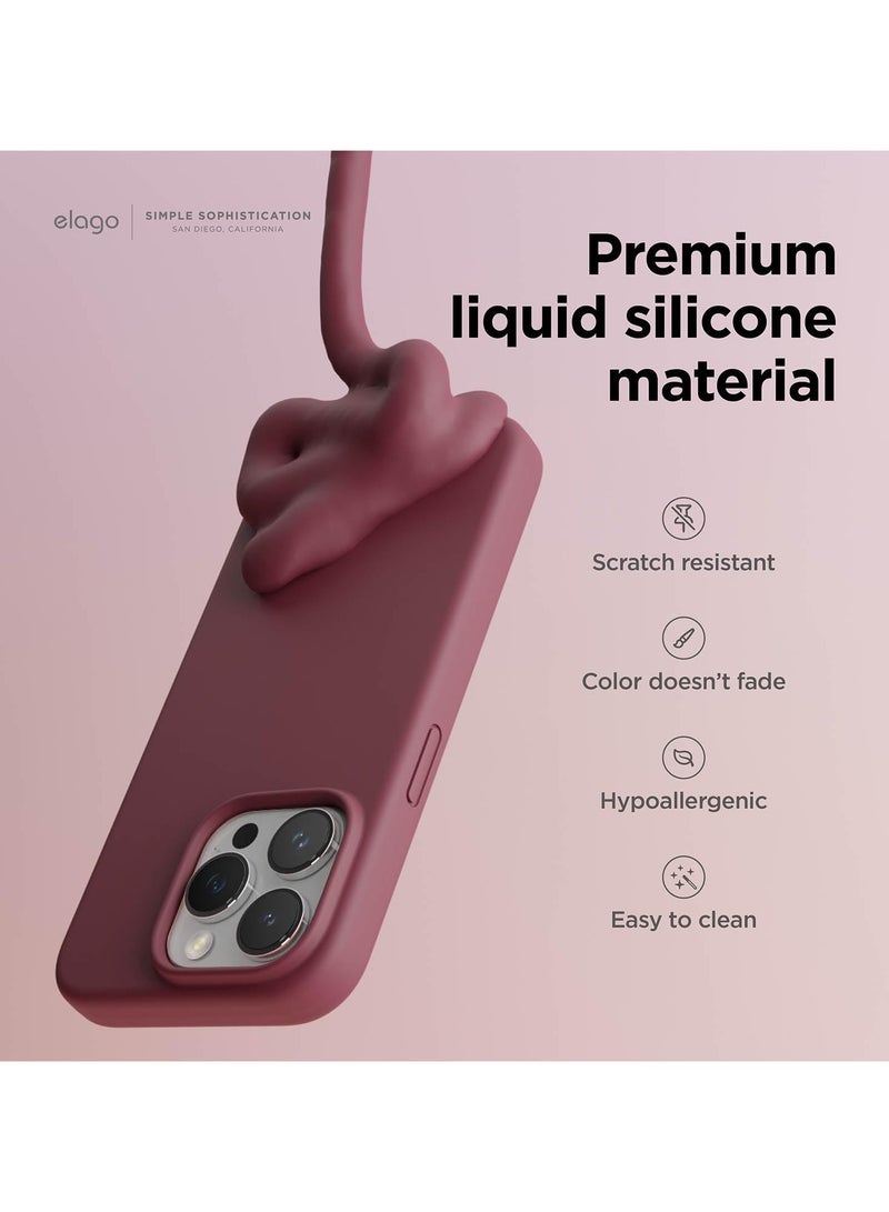 Silicone Case Compatible with iPhone 15 Pro Max, Slim Liquid Silicone Phone Case with Soft Rubber Overlays, Shockproof Bumper with TPU Lining (Burgundy) - Image 5
