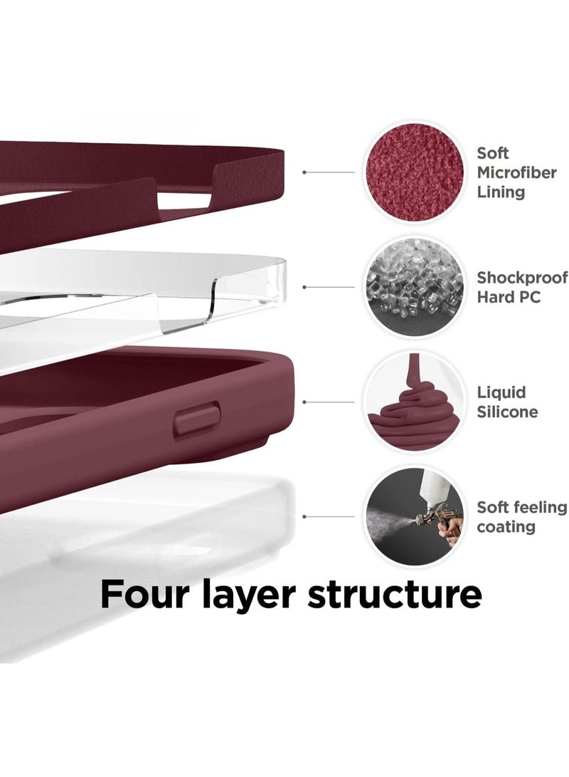 ACLIX Premium Liquid Silicone Case for iPhone 15 Pro Max Slim Fit, Soft Touch with Microfiber Lining & Enhanced Camera Protection - Durable & Anti-Fingerprint | Deep Red - Image 2