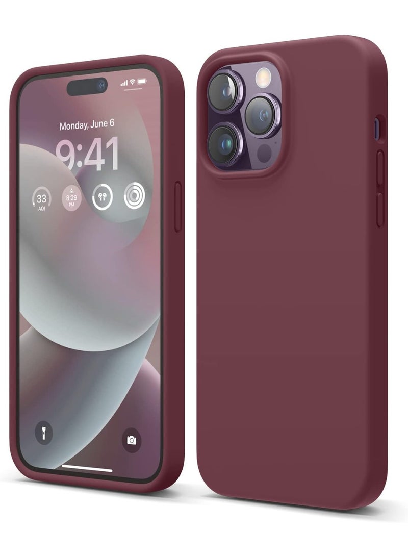 ACLIX Premium Liquid Silicone Case for iPhone 15 Pro Max Slim Fit, Soft Touch with Microfiber Lining & Enhanced Camera Protection - Durable & Anti-Fingerprint | Deep Red - Image 1
