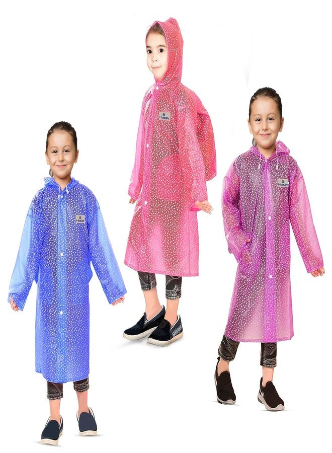 HACER Star Dash Raincoat for 11 to 12 Years Old Kids Waterproof Full Length Hood & Pockets Boys and Girls Rainwear Carry Bag Included- (Random, Size- 39, Set of 1) - Image 1