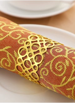 RARELY Set of 6 Gold Wedding Restaurant Hollow Napkin Buckle  - Image 1