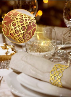 RARELY Set of 6 Gold Wedding Restaurant Hollow Napkin Buckle  - Image 2