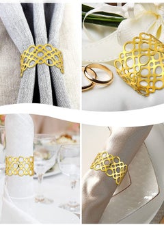 RARELY Set of 6 Gold Wedding Restaurant Hollow Napkin Buckle  - Image 3