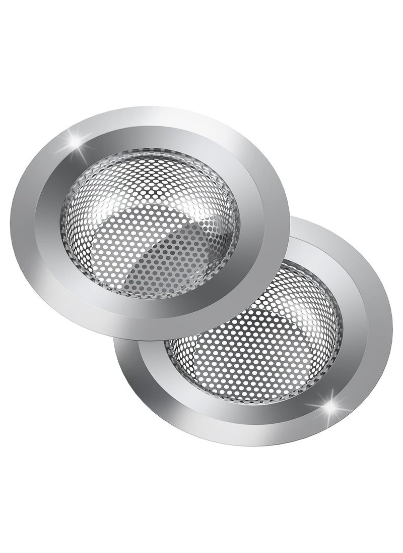 Oasisgalore 2 Pack Stainless Steel Sink Strainers - Large 4.5'' Food Catcher for Kitchen Drains  - Image 1