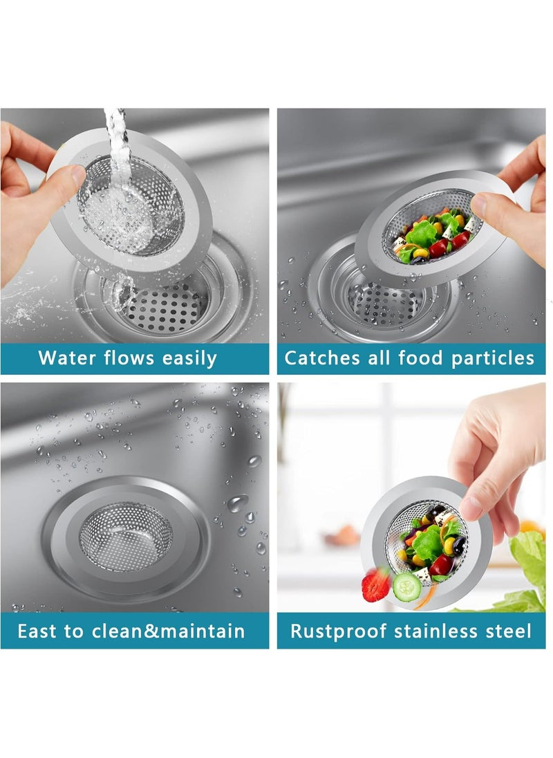 Oasisgalore 2 Pack Stainless Steel Sink Strainers - Large 4.5'' Food Catcher for Kitchen Drains  - Image 3
