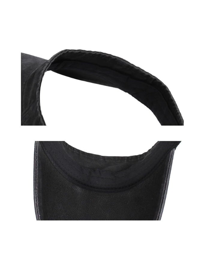 قبعات رياضية واقية من الشمس، قبعات بيسبول قطنية بجزء علوي فارغ، قبعة واقية للجنسين، للرجال والنساء، مع حافة واقٍ، وقبعة واقية، مناسبة للجولف والتنس وركوب الدراجات والجري (أسود) - Image 4