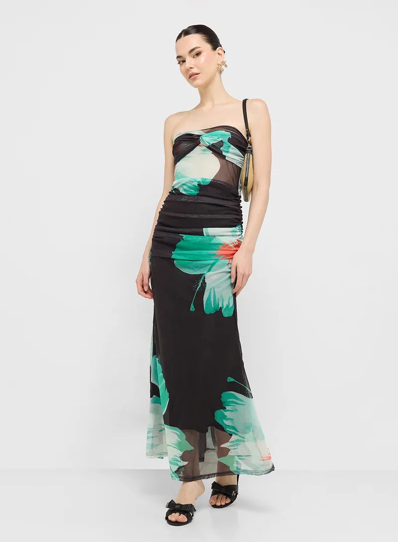 Ginger Floral Ruched Dress