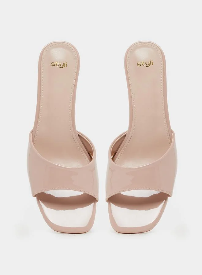 Styli Styli Solid Open Toe Stiletto Heel Sandals
