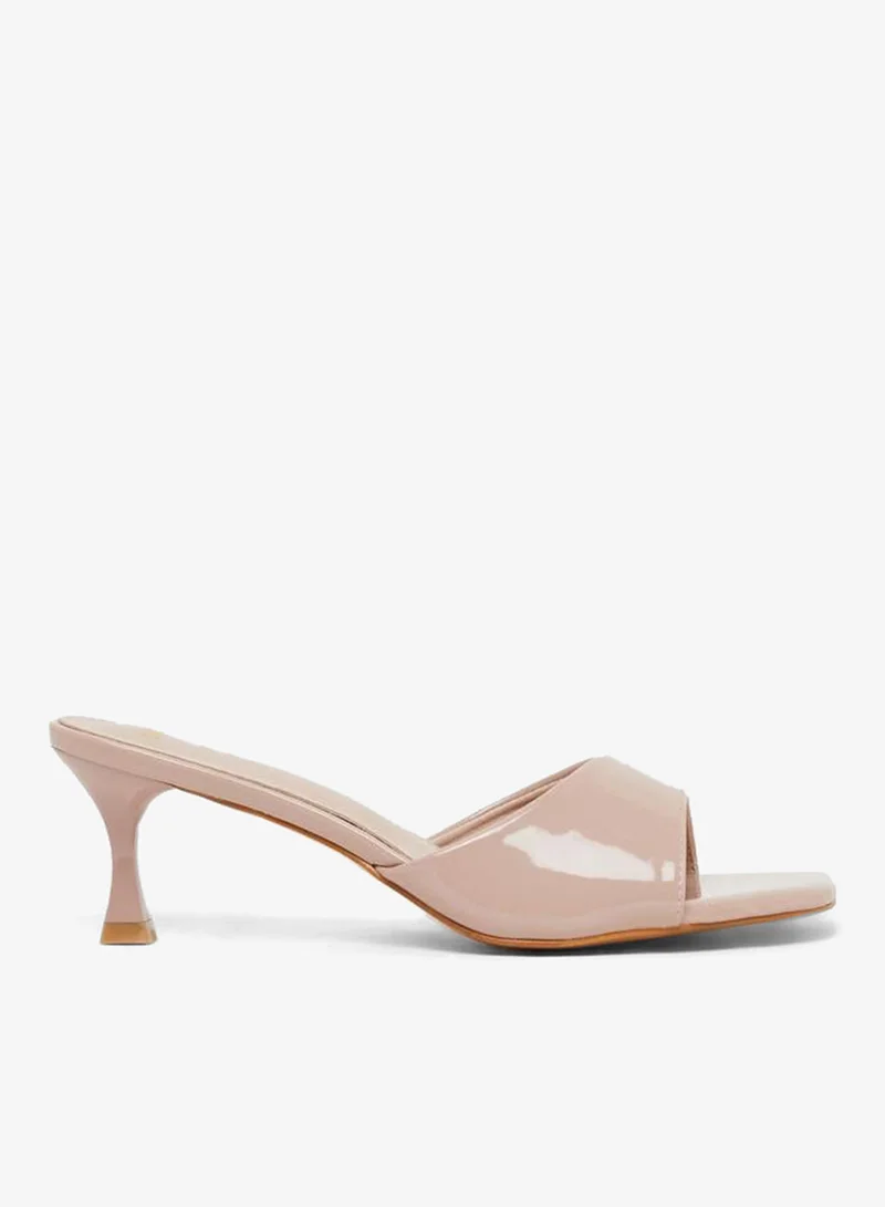 Styli Solid Open Toe Stiletto Heel Sandals