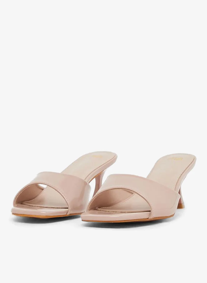Styli Solid Open Toe Stiletto Heel Sandals