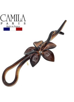 CAMILA Paris Cp1592 French Hair Barrette Pin Clips For Girls Flower Tortoise Shell No Metal Parts Strong Hold Grip Hair Clips For Women No Slip Styling Girls Hair Accessories Made In France  - Image 3