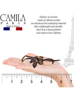 CAMILA Paris Cp1592 French Hair Barrette Pin Clips For Girls Flower Tortoise Shell No Metal Parts Strong Hold Grip Hair Clips For Women No Slip Styling Girls Hair Accessories Made In France  - Image 4