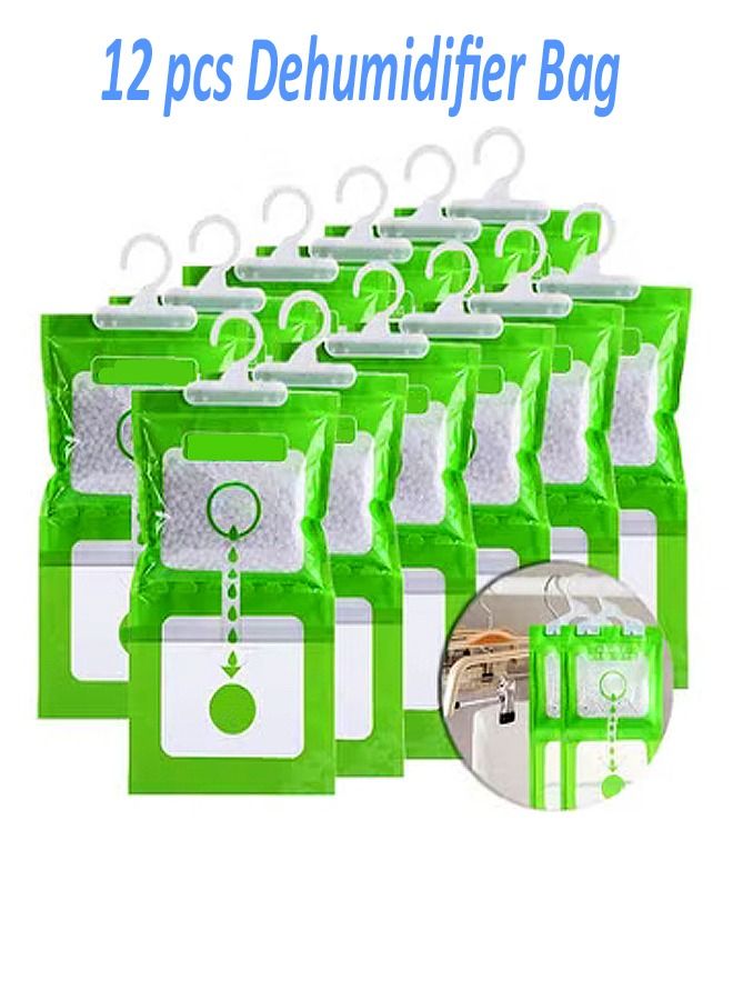 12 Pieces Multipurpose Hygroscopic Anti-Mold Deodorizing Moisture proof Desiccant Dehumidification Hanging Bags