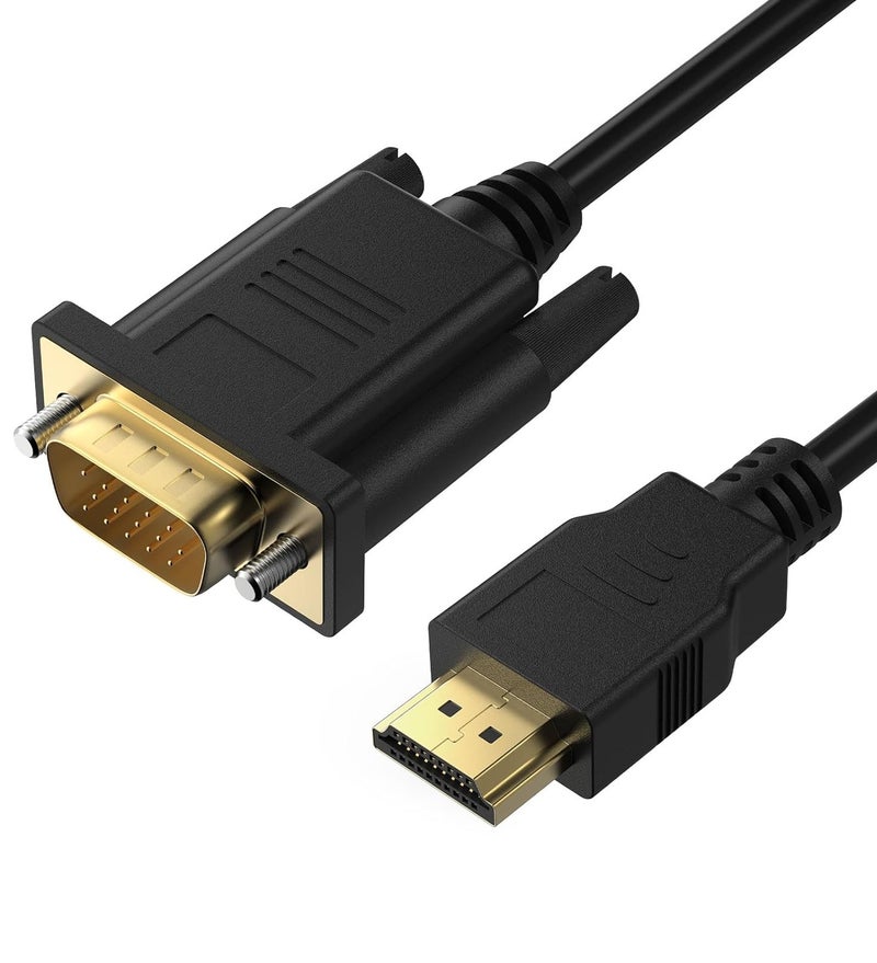 إيغويل HDMI إلى VGA كابل 10 أقدام، الكمبيوتر HDMI إلى VGA كابل المراقبة 1080P@60Hz كابل الفيديو (الذكور إلى الذكور) متوافق مع الكمبيوتر ، سطح المكتب ، الكمبيوتر المحمول ، الكمبيوتر الشخصي ، الشاشة ، جهاز العرض ، HDTV وأكثر من ذلك ، Uni-Directional ، (3M ، 1PACK) - Image 1