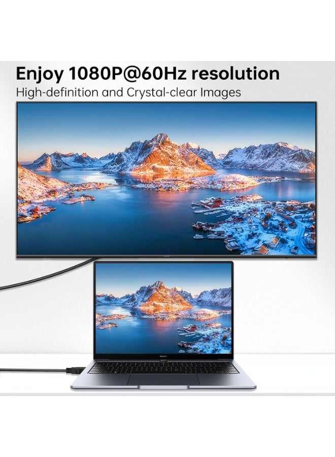 إيغويل HDMI إلى VGA كابل 10 أقدام، الكمبيوتر HDMI إلى VGA كابل المراقبة 1080P@60Hz كابل الفيديو (الذكور إلى الذكور) متوافق مع الكمبيوتر ، سطح المكتب ، الكمبيوتر المحمول ، الكمبيوتر الشخصي ، الشاشة ، جهاز العرض ، HDTV وأكثر من ذلك ، Uni-Directional ، (3M ، 1PACK) - Image 2