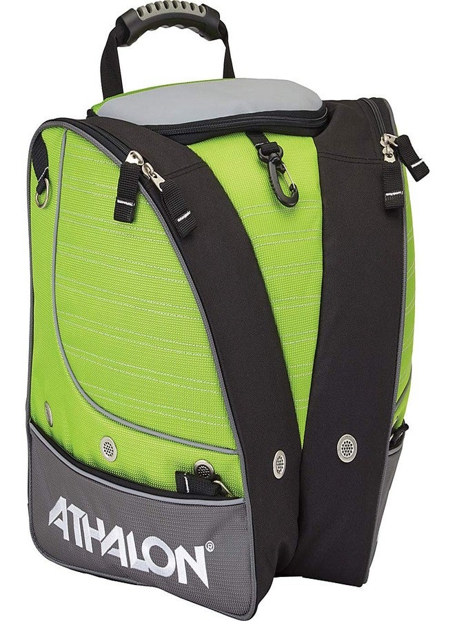 Athalon Tri-Athalon Kids Boot Bag/Backpack for Skiing, Snowboarding, Holds Boots, Helmet, Goggles, Gloves, Lime/Gray, One Size - Image 1
