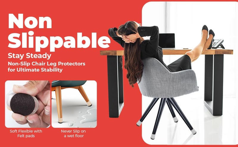 PORMONO Silicone Anti Slip Chair Leg Cover with PAD 20 PIC - Image 5