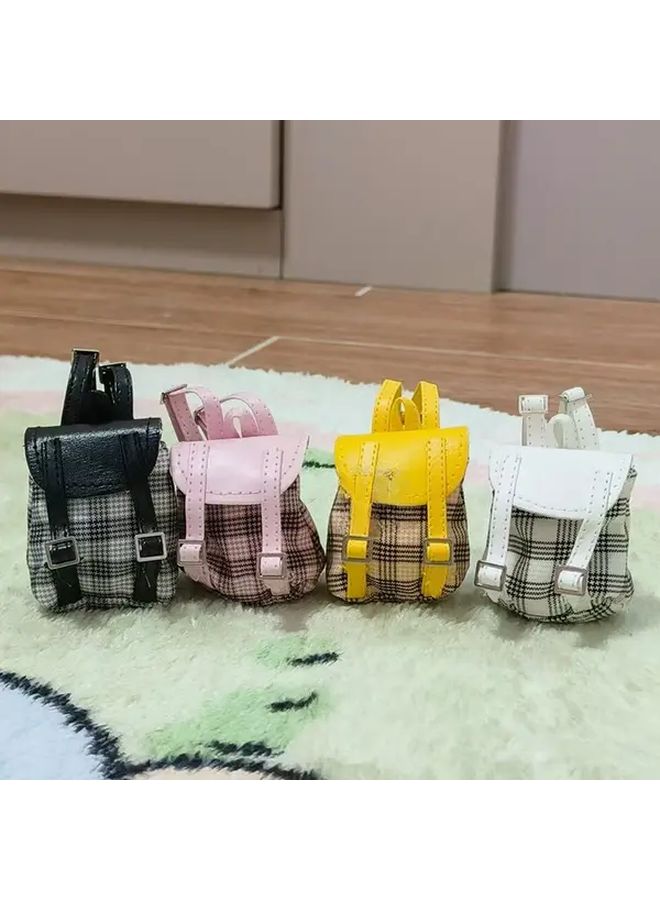 Pink Schoolbag Dollhouse Mini Backpack Set Doll Accessory Keychain Craft Decor - Image 2