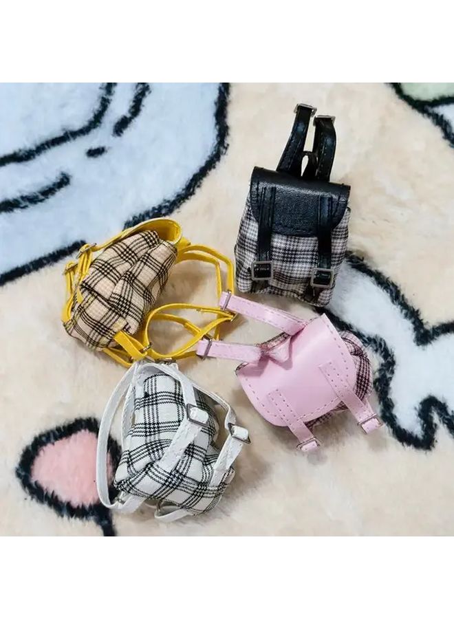 Pink Schoolbag Dollhouse Mini Backpack Set Doll Accessory Keychain Craft Decor - Image 3