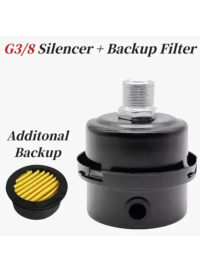 3 8 Silencer Filter Metal Air Compressor Intake Noise Muffler - Image 2