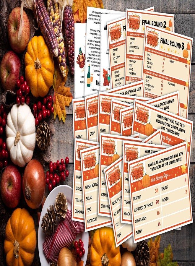 Pazag Thanksgiving Friendly Feud Quiz, Family Party Games, Thanksgiving Party Activity, Family Feud Game, Feud Trivia Quiz, Family Activities Thanksgiving Party Game Supplies-001 - Image 5