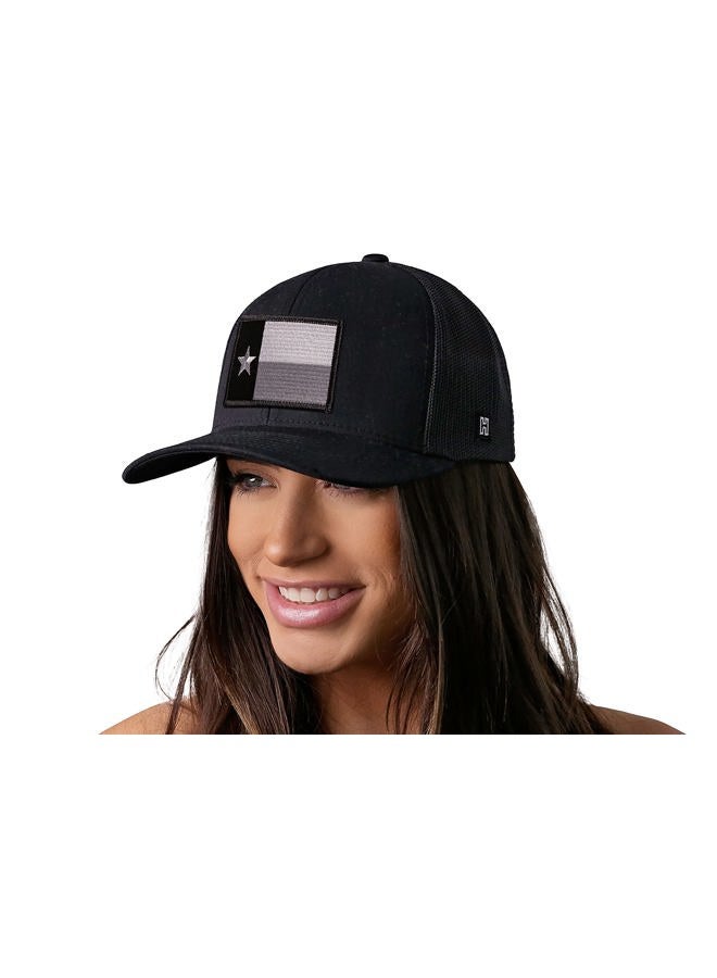 Haka Texas Flag Hat – Texas Trucker Hat Baseball Cap Snapback Golf Hat (Black/Grey) - Image 4