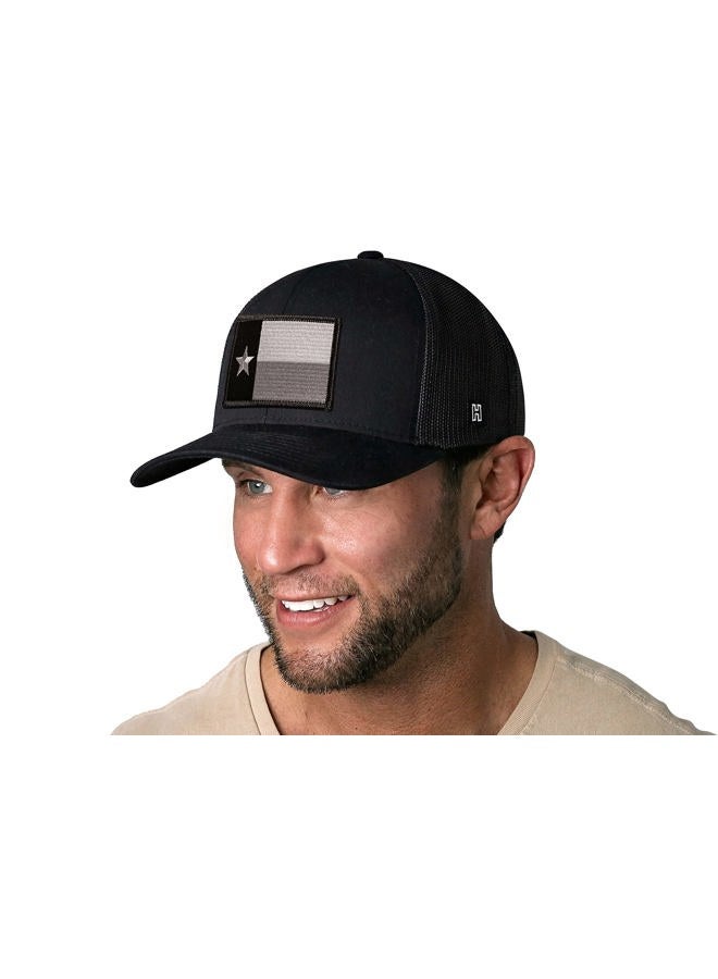 Haka Texas Flag Hat – Texas Trucker Hat Baseball Cap Snapback Golf Hat (Black/Grey) - Image 3