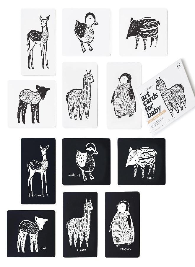 Wee Gallery Black and White Art Flash Cards for Babies, High Contrast Educational Animal Picture Cards, Baby Visual Stimulation, Brain and Memory Development in Infants and Toddlers - Ocean Animals