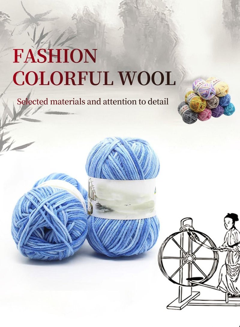 خيط صوف للحياكة اليدوية أزرق(2 قطعة) - Image 5