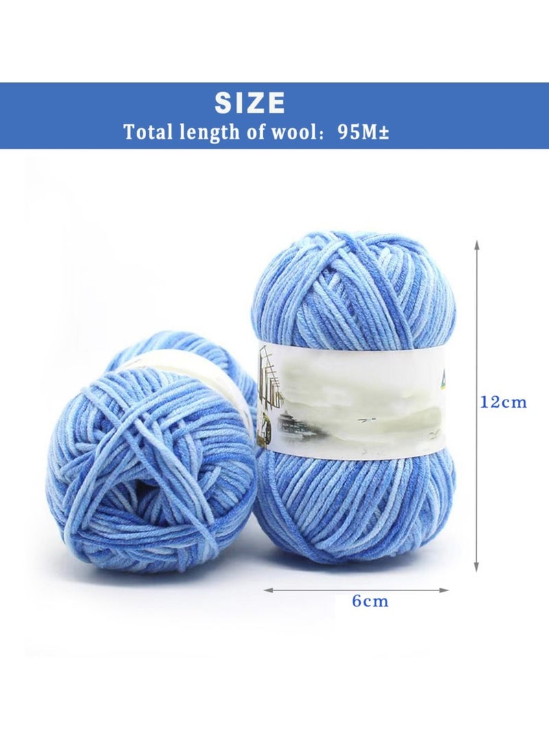 خيط صوف للحياكة اليدوية أزرق(2 قطعة) - Image 2